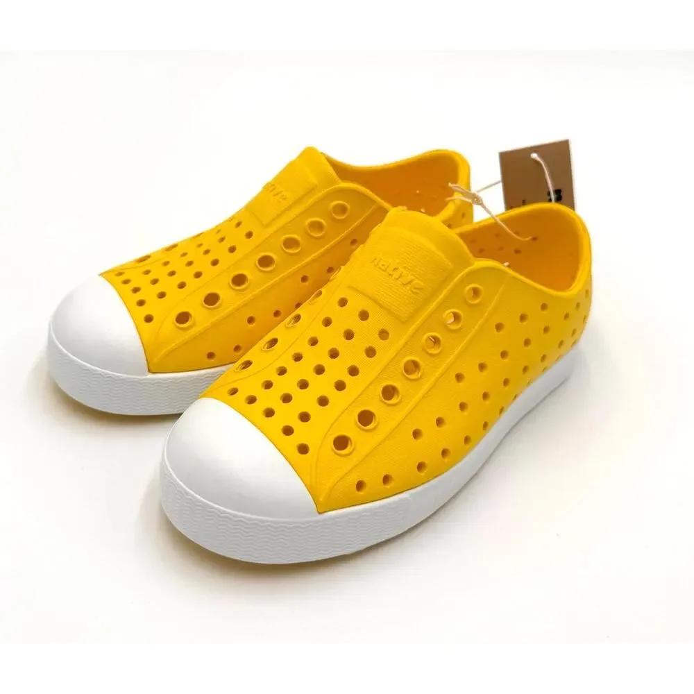 NEW! Native Jefferson Child Shoes - Crayon Yellow/Shell White - c10 (toddler 10)